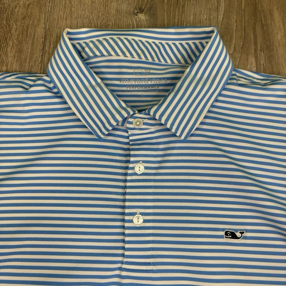 Vineyard Vines Performance Polo Golf Shirt Striped Short Sleeve Men Large Bundle - Picture 5 of 13